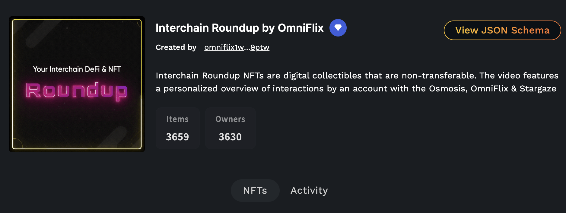 Interchain Roundup NFT Collection on OmniFlix.Market