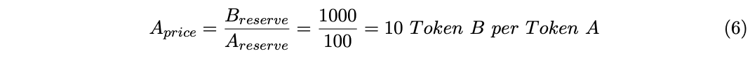 Equation 6: Token Price Equation