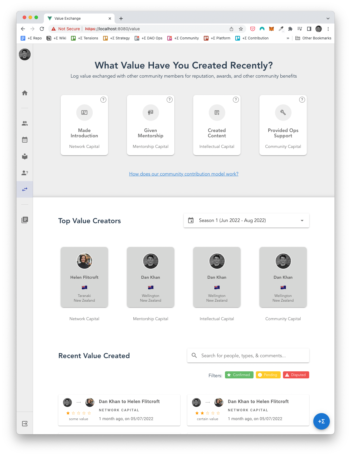 The Value Exchange, one of our shared community platform tools currently in development and launching soon!