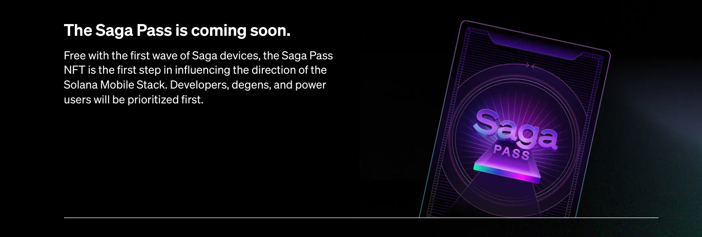 Saga Pass will give you access to a community to guide the phone's future.