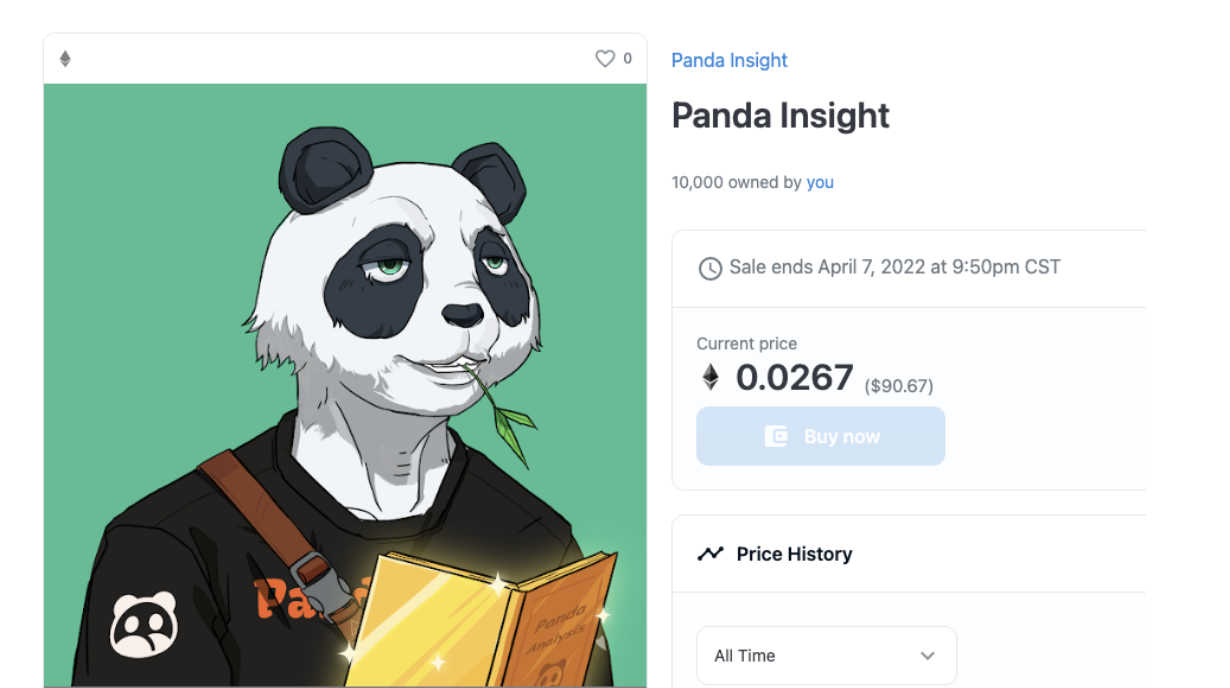 Panda Insight NFT 初始发行价