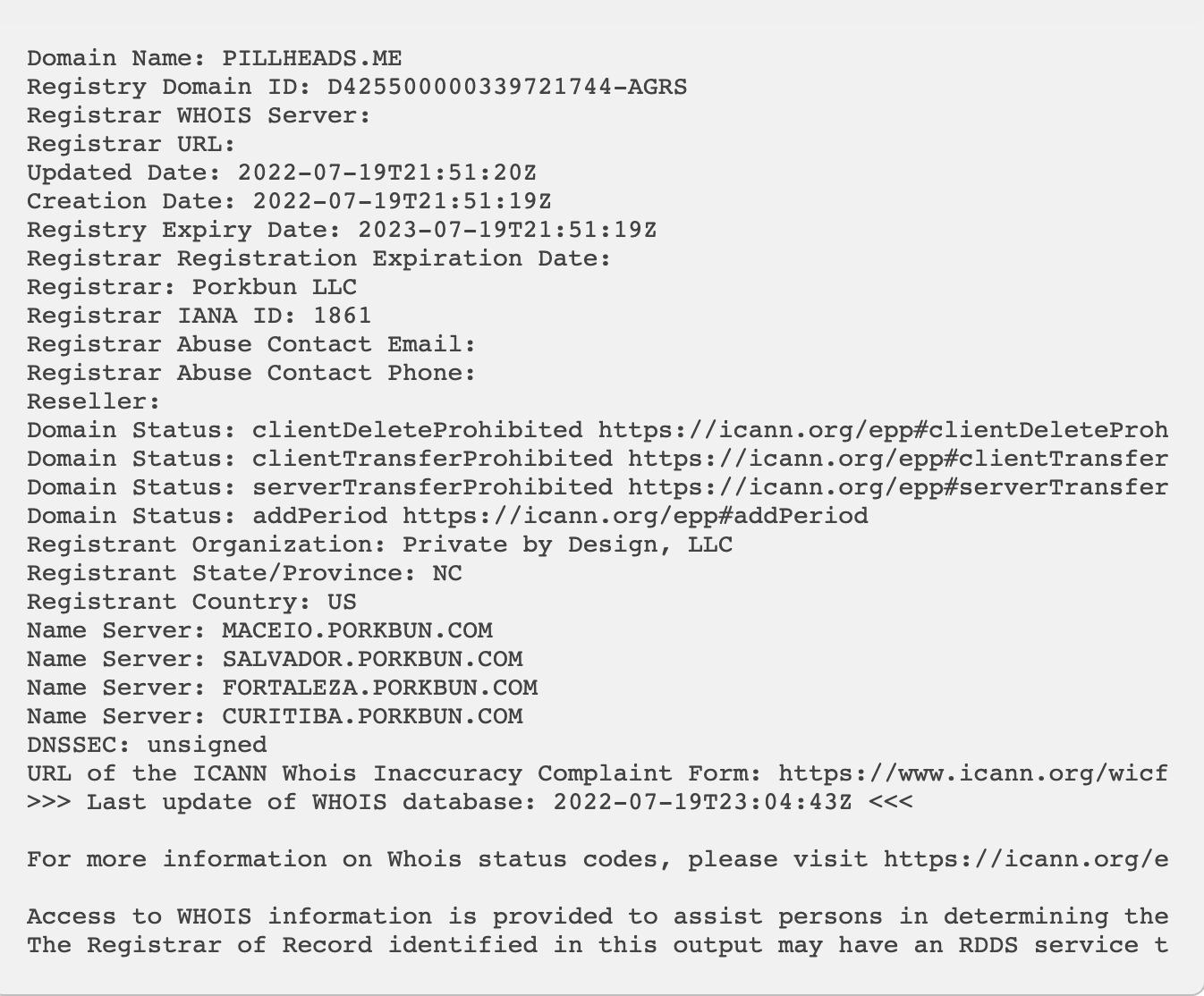 A whois query on the URL the scammers had their fake minter on