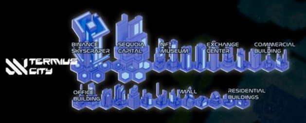 Schematic of Terminus City (building scale reference only, not design reference)