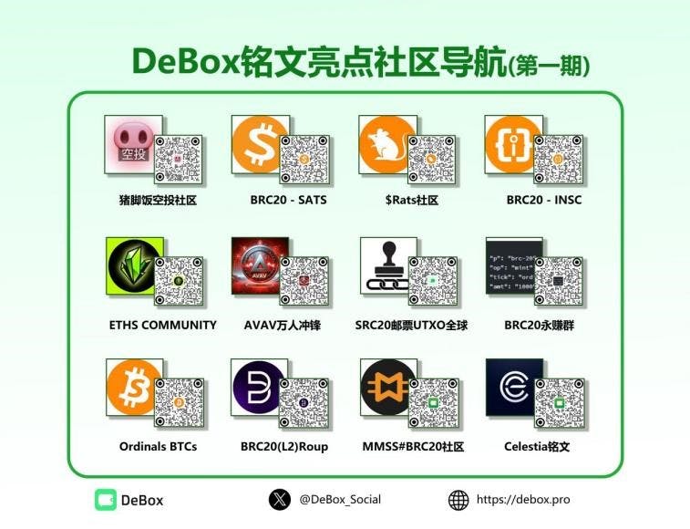 DeBox目前拥有的铭文和Brc20交流群