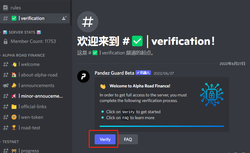 点击Verify验证后才能进入服务器