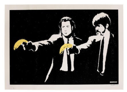 Banksy’s derivative interpretation of Pulp Fiction, available for sale for $90,000. *not an NFT