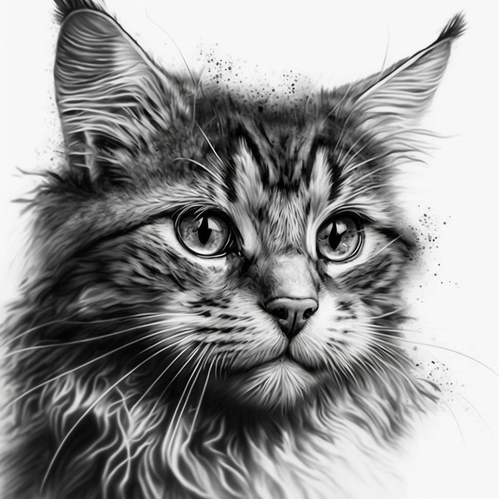 "a cat face drawing", midjourney version 4.0