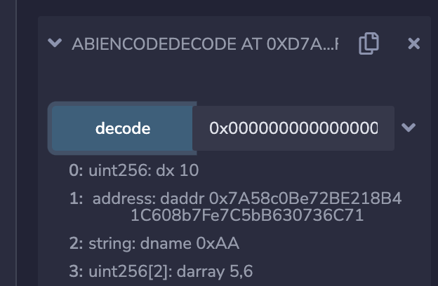 abi.decode解码字节码