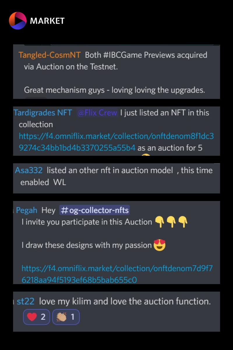 Creators & OG Collectors share their thoughts after trying out Auctions on OmniFlix FlixNet-4