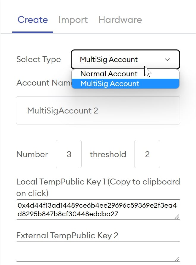 Create Multi-Signature Account