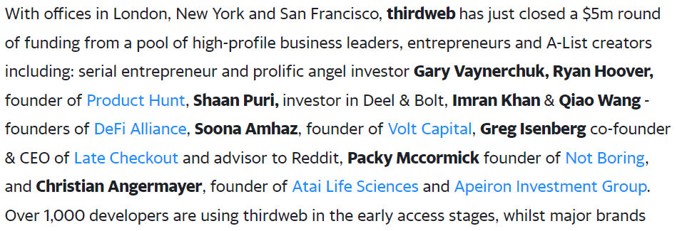 Lot of big names in their (seed?) round. Mark Cuban is also an investor.