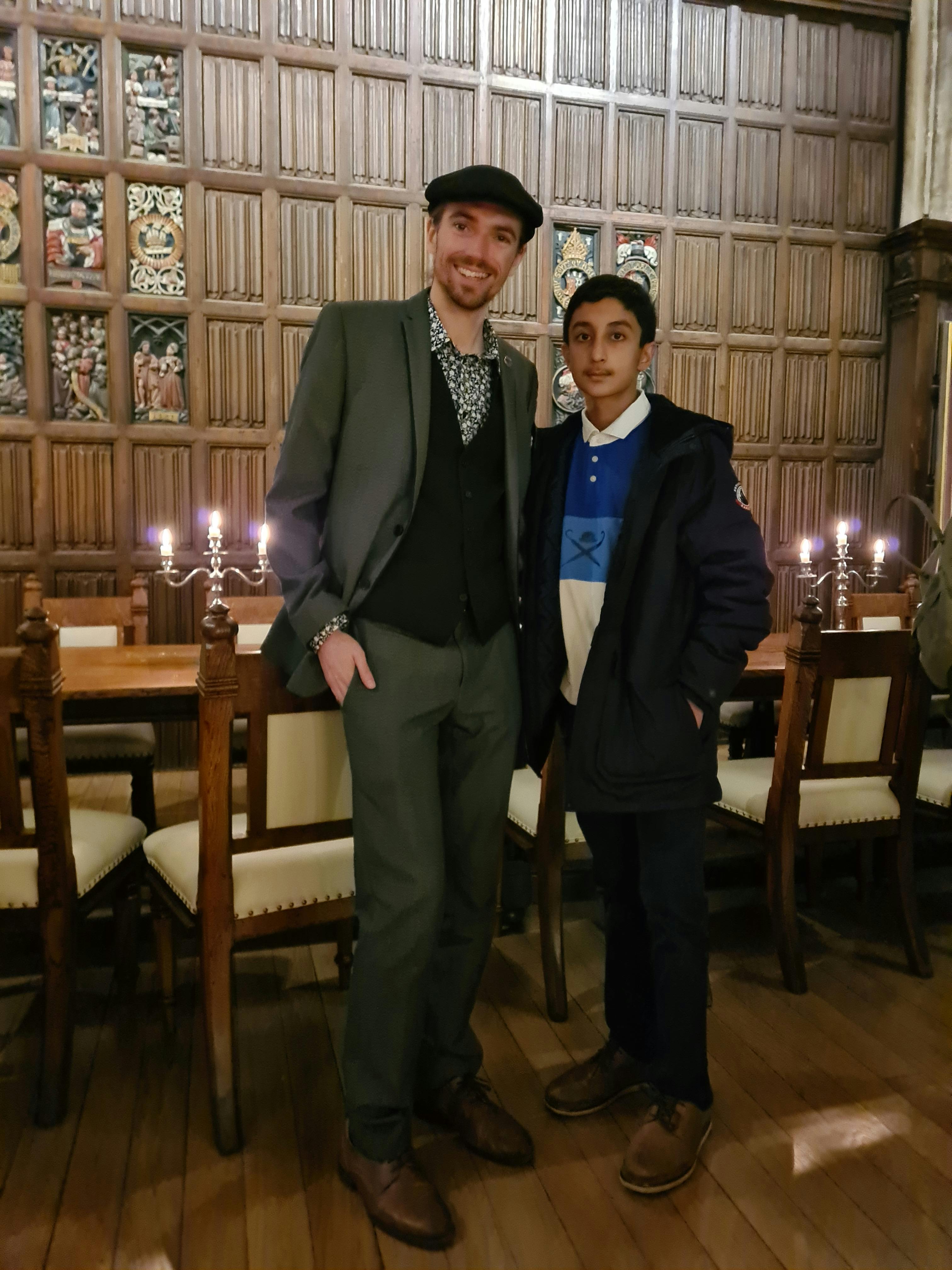 Benyamin with Conference Organiser Joshua S. Bamford, Magdalen College, Dining Hall