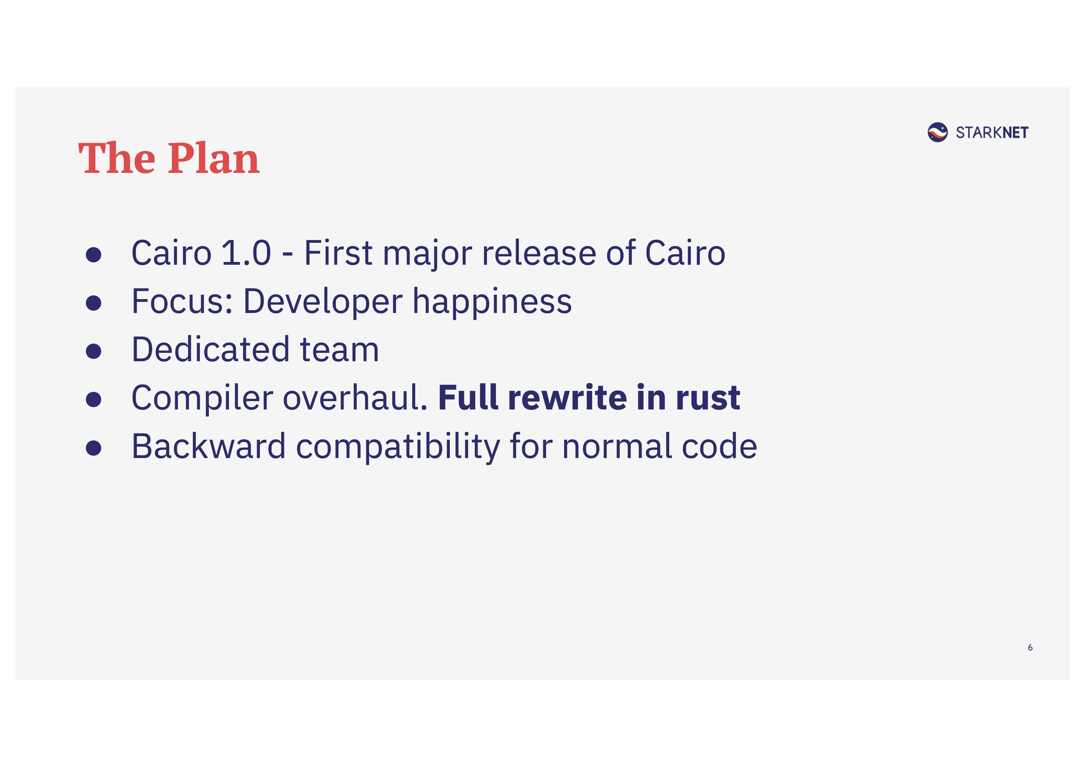 Cairo 1.0 - The plan