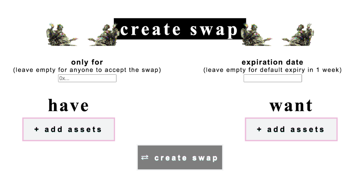 SudoSwap’s “Create Swap” function