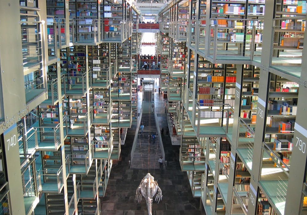 TAX，墨西哥城巴斯康塞洛斯图书馆。【照片：Clinker】