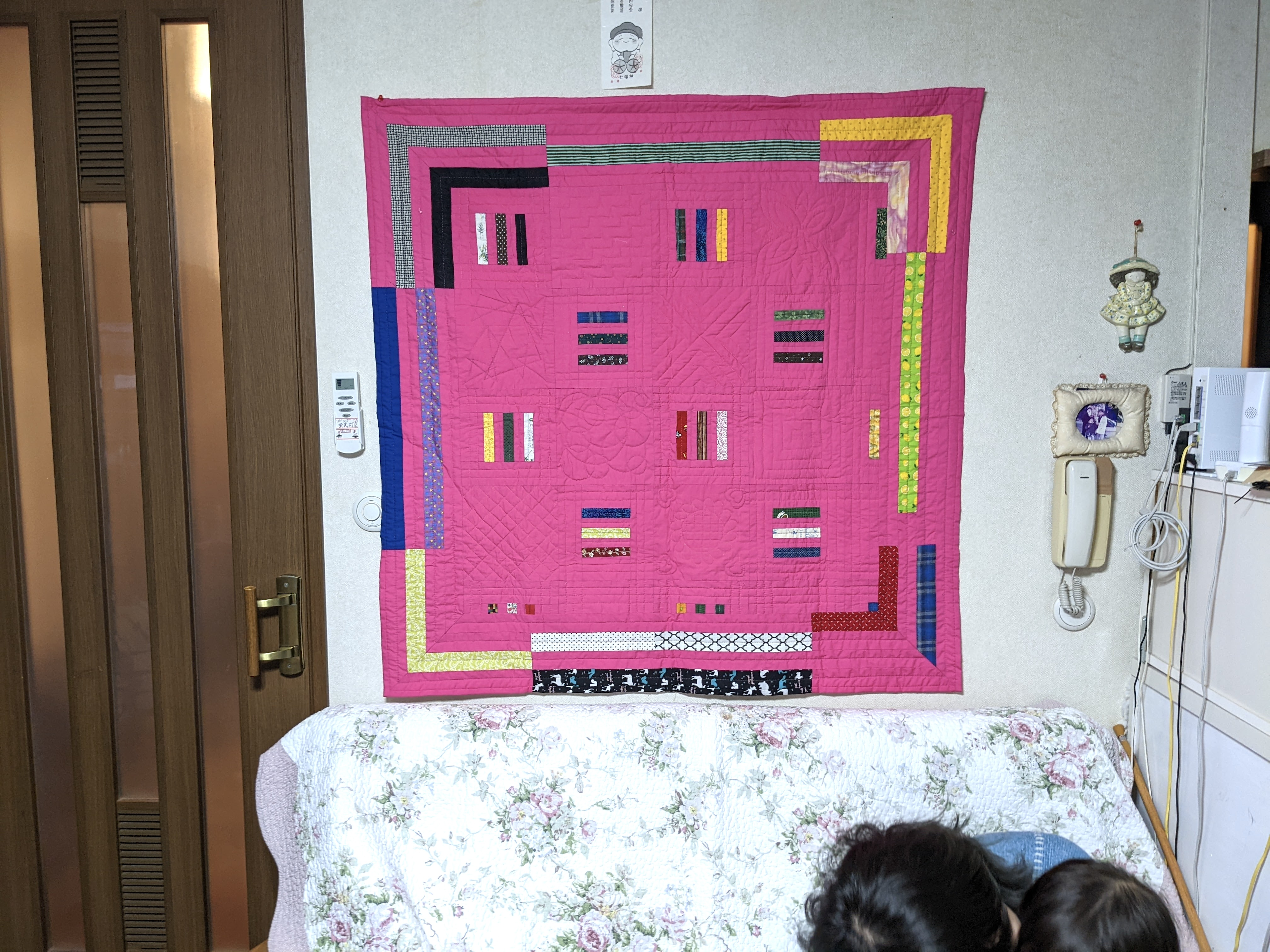 One of the quilts by Hisayo Takawo at her home in Kumamoto