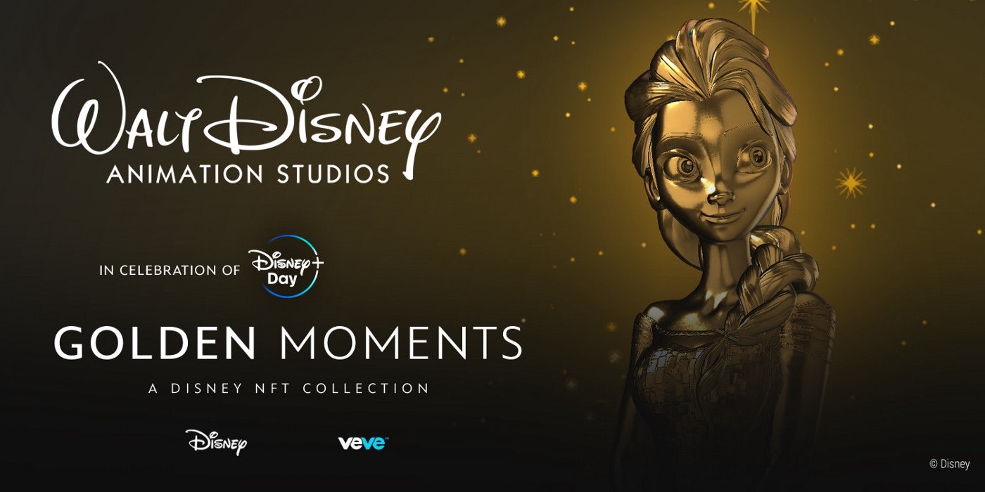 Golden Disney NFT moments — released via the Veve platform. Source: https://medium.com/veve-collectibles/disney-golden-moments-walt-disney-animation-studios-2efe910b9929