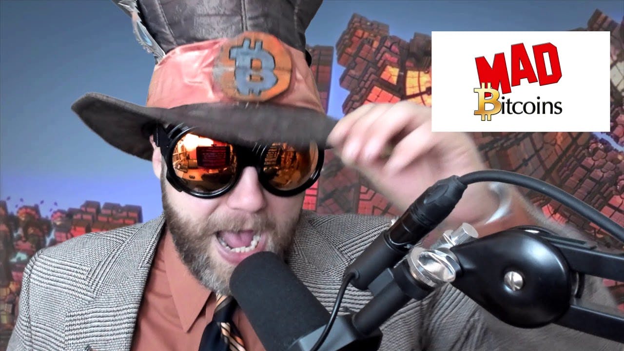 Mad Bitcoins in action on his daily Bitcoin news show. Image from: https://www.youtube.com/watch?v=6_rInjFR8sg