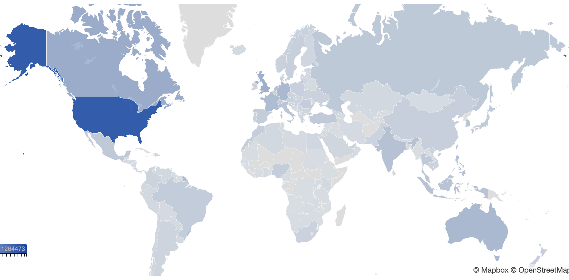 Request distribution by geographical location