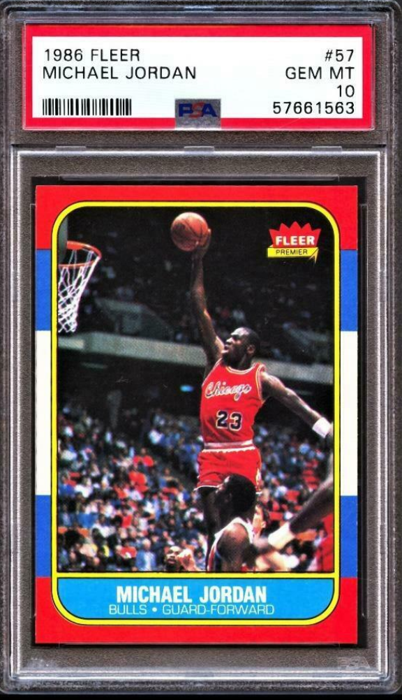 Pictured: Rare Fleer Michael Jordan rookie card in perfect condition