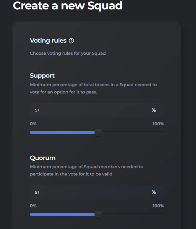 set voting rule when create a Teams squad