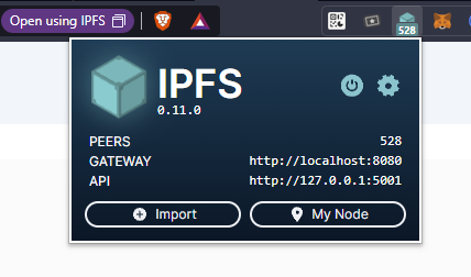 IPFS Companion extension: allows your browser to add and retrieve content from IPFS.