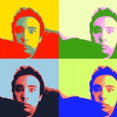 Jason Abbruzzese's Twitter profile picture is also very pop art style.