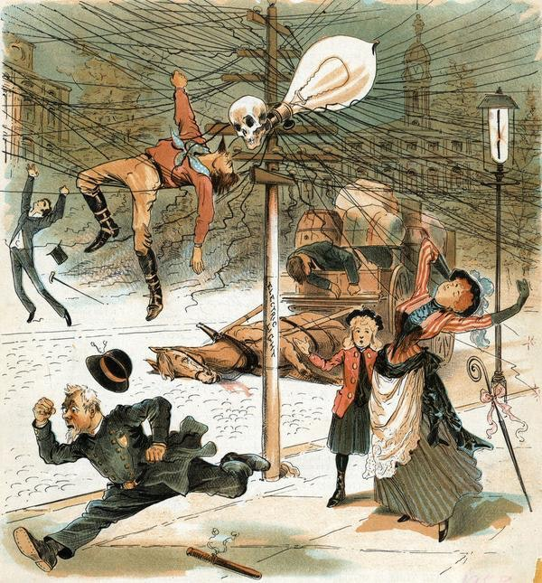 Anti electricity ad circa 1900