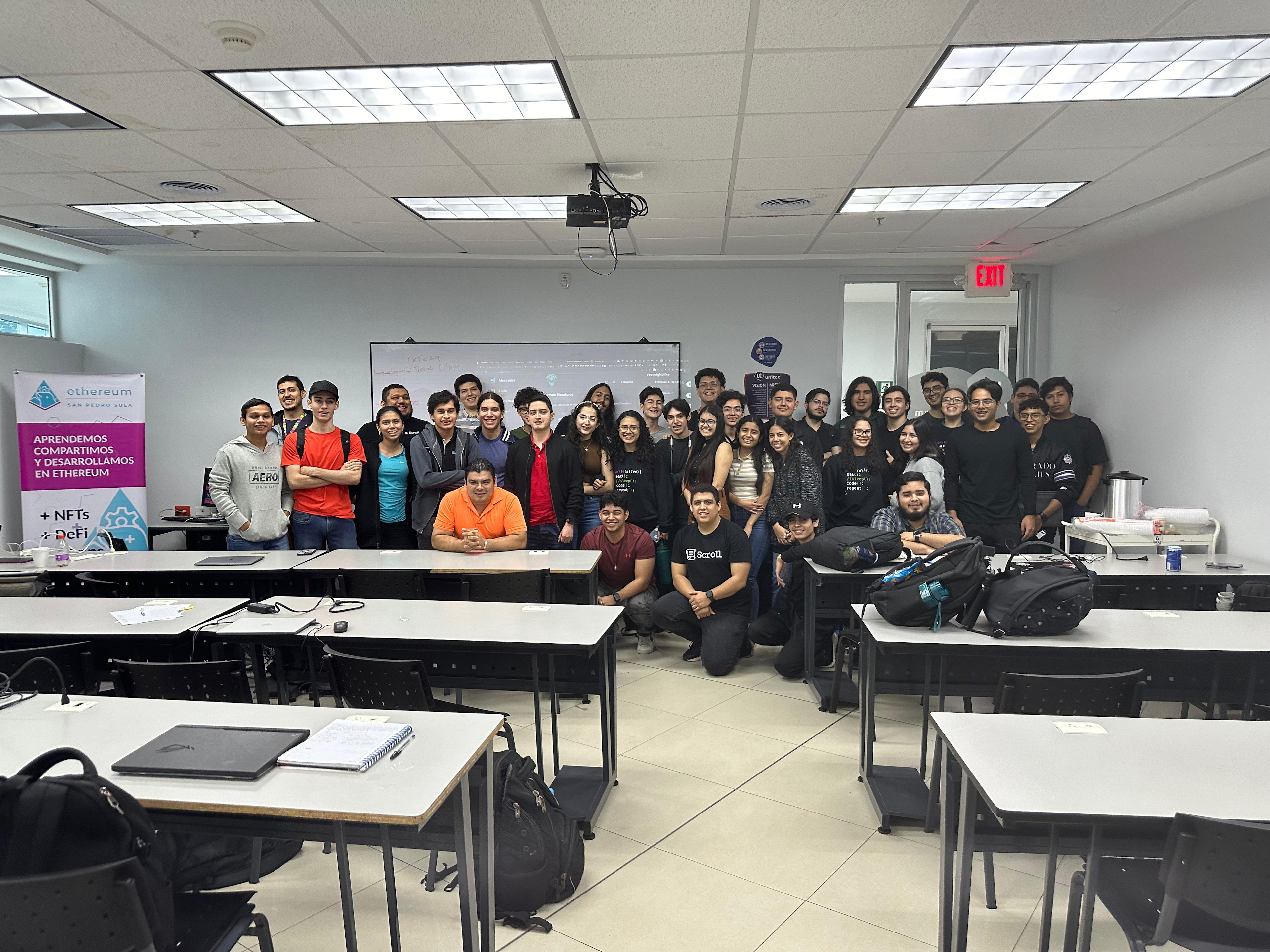 Students from UNITEC at the San Pedro Sula Bootcamp