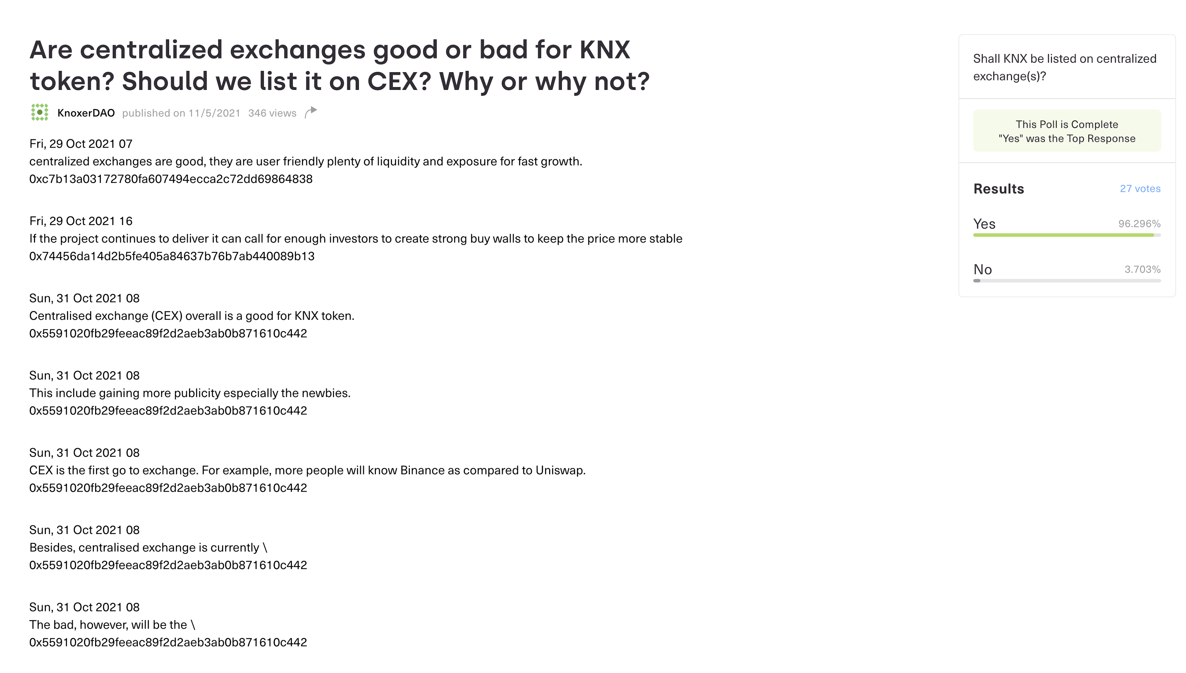 https://commonwealth.im/knoxedge/discussion/2484-are-centralized-exchanges-good-or-bad-for-knx-token-should-we-list-it-on-cex-why-or-why-not
