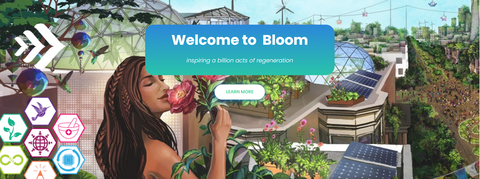 Bloom Network's Landing Page Header (https://bloomnetwork.org/)