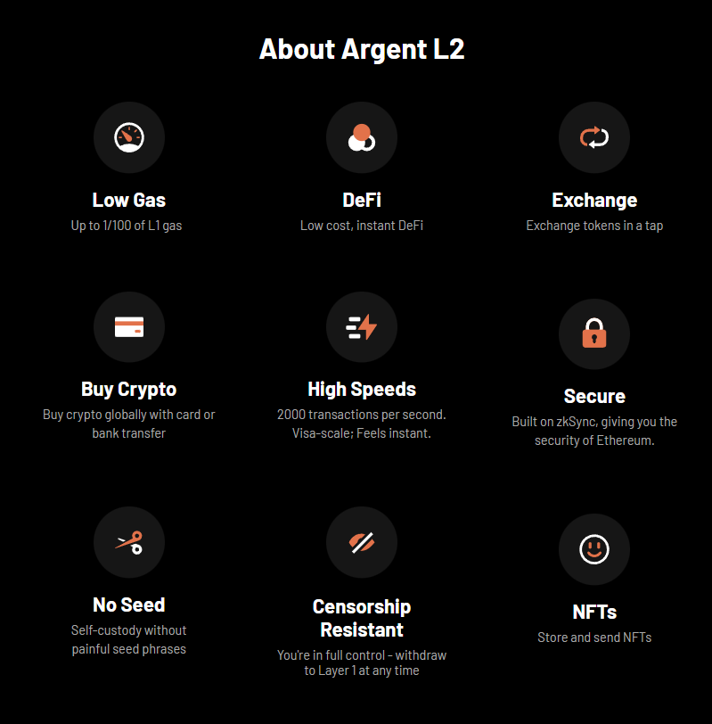 Layer2 planned features from Argent