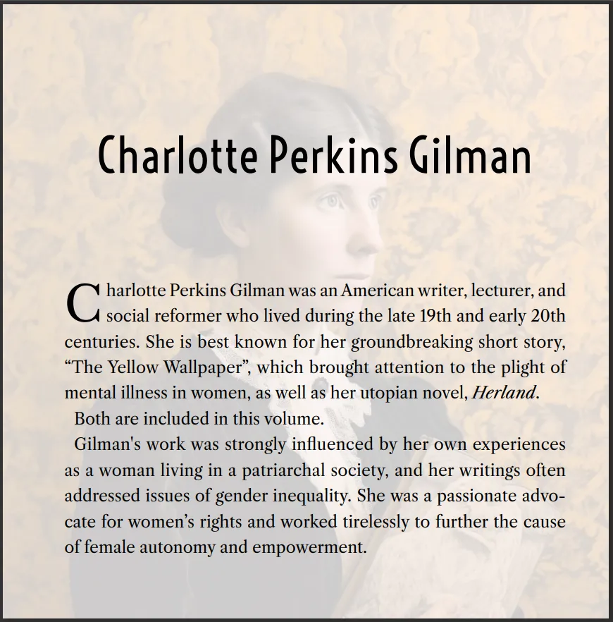 Charlotte Perkins Gilman final photo and bio