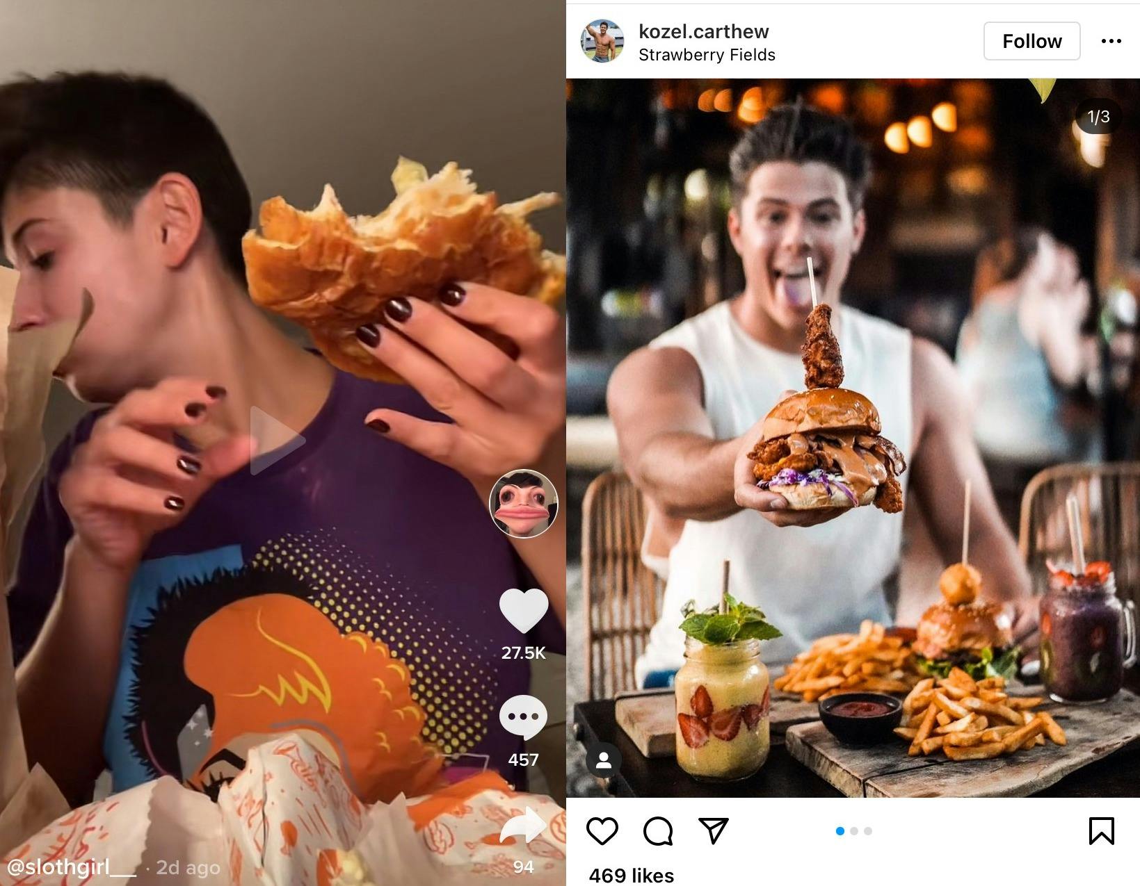 A bit hyperbolic, but two food influencers - one on TikTok and the other Instagram 