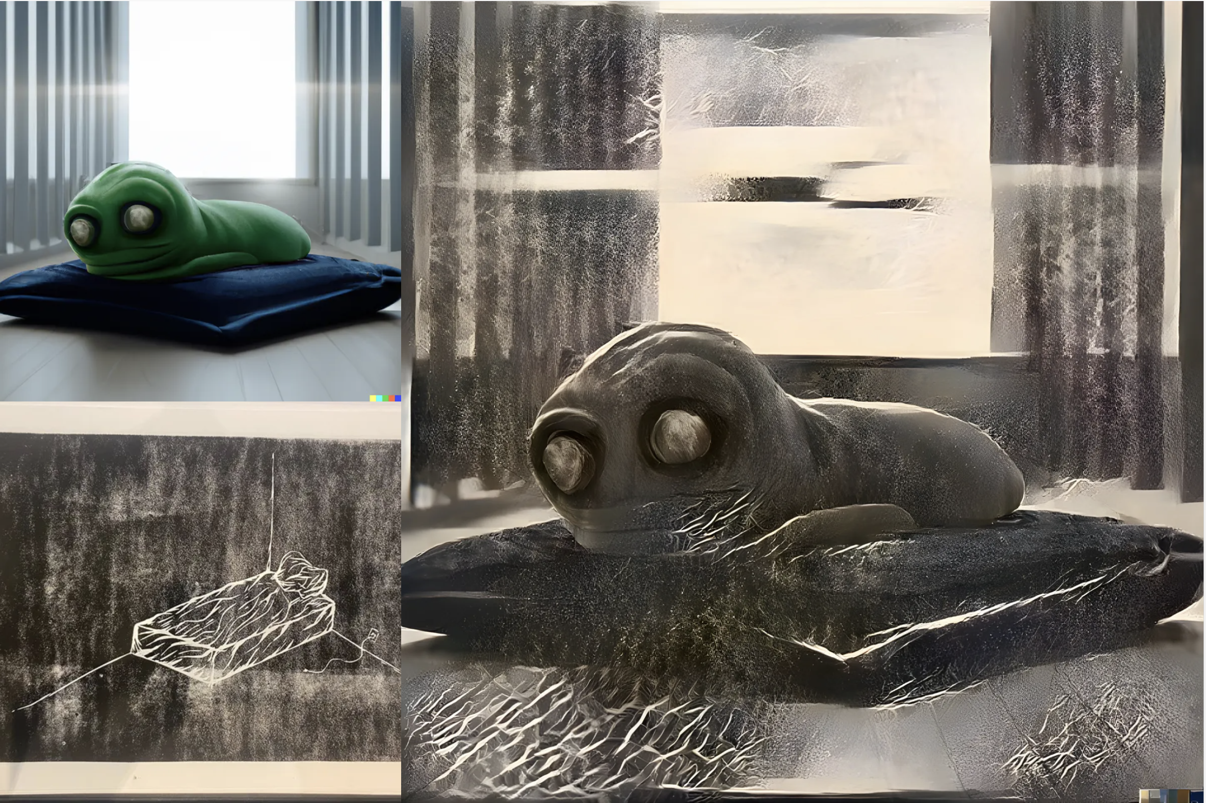 Process, between digital asset and hand made artwork (engraving and oil painting)